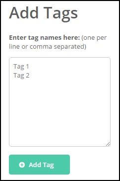 This is where you can create new tags for your contacts.